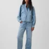 Denim Crop Swing Jacket