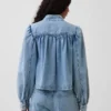 Denim Crop Swing Jacket