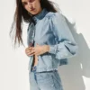 Denim Crop Swing Jacket