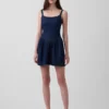 Denim Drop-Waist Mini Dress