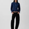 Denim Fitted Peplum Top