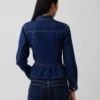 Denim Fitted Peplum Top