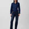 Denim Fitted Peplum Top