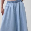 Denim Midi Handkerchief Skirt