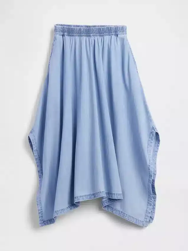 Denim Midi Handkerchief Skirt