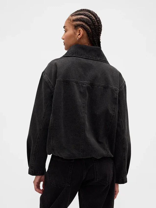 Denim Oversized Cocoon Jacket