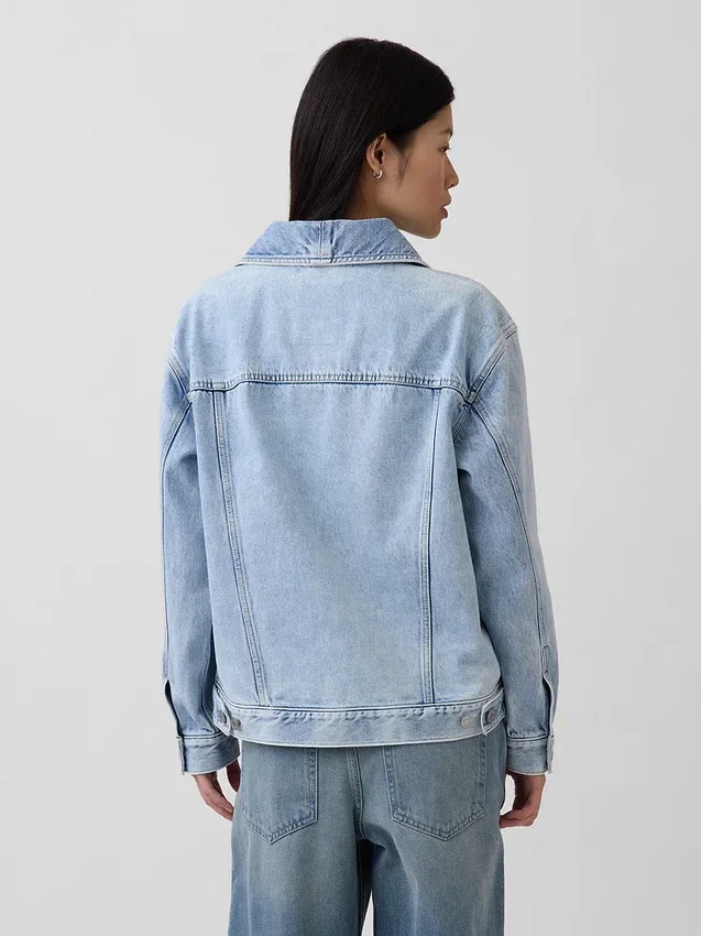 Denim Oversized Shawl Denim Jacket