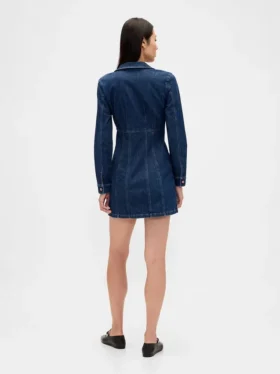 Denim Pleated Mini Dress