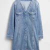 Denim Pocket Mini Dress