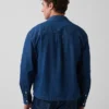 Denim Relaxed Straight-Hem Shirt