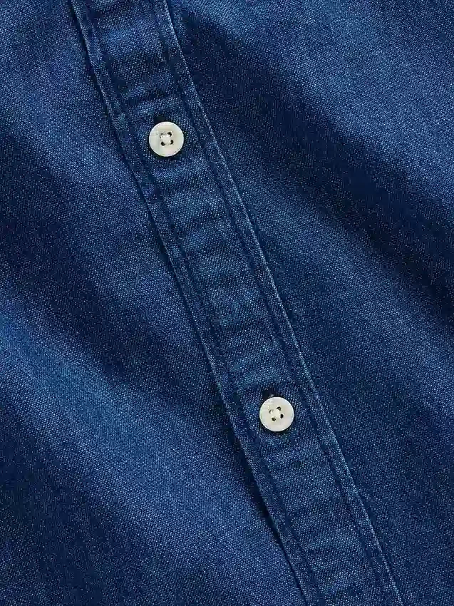 Denim Relaxed Straight-Hem Shirt