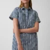 Denim Stripe Popover Mini Dress