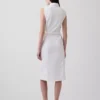 Denim Tie-Belt Midi Dress