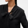 Denim Tie-Neck Shirt