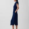 Denim Tie-Waist Utility Midi Dress