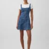Denim Zip-Front Mini Dress