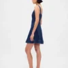 Denim Zip-Front Mini Dress
