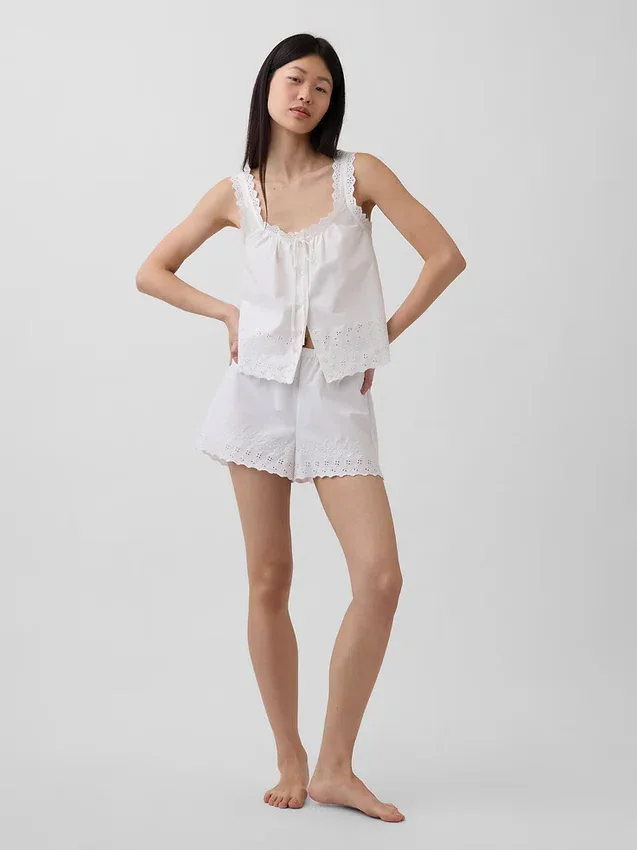 Embroidered Pj Shorts