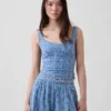 Eyelet Crop Bustier Top