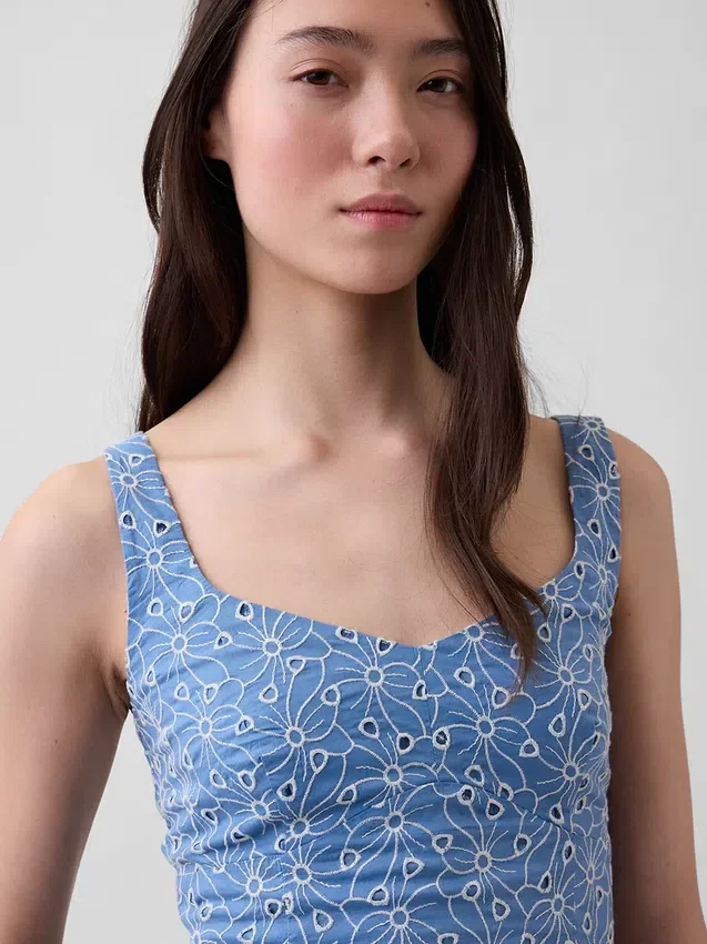 Eyelet Crop Bustier Top