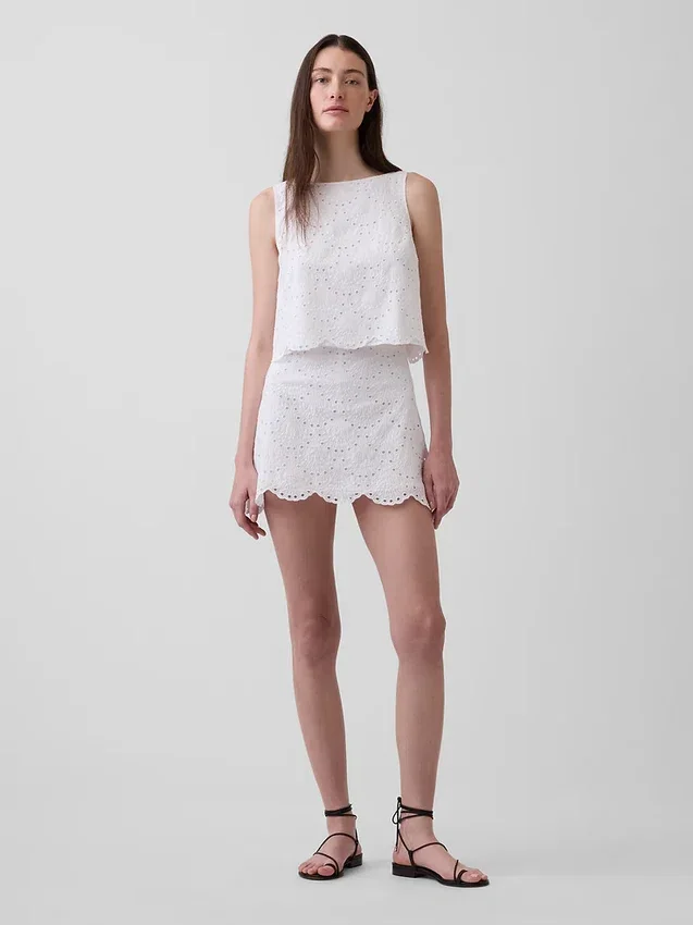 Eyelet Mini Skort