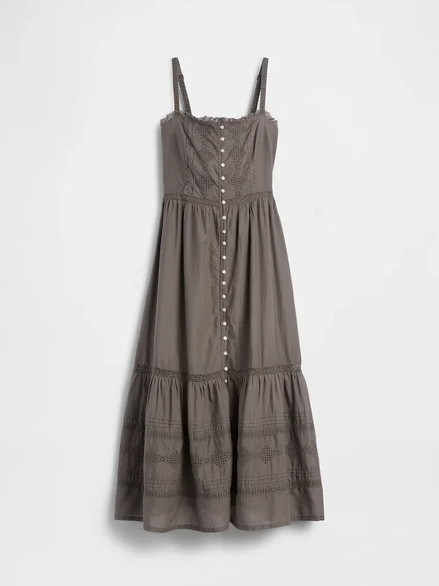 Eyelet Tiered Maxi Dress