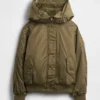 Faux Fur-Lined Hooded Utility Jacket