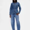Fitted Longline Denim Jacket