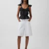 Flutter-Sleeve Tie-Waist Top