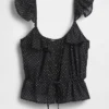 Flutter-Sleeve Tie-Waist Top