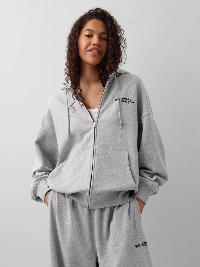 Gap × Awake Ny Heavyweight Oversized Logo Zip Hoodie