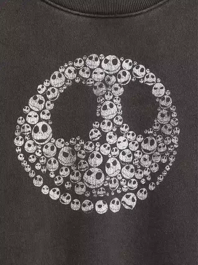 Gap × Disney Tim Burton's the Nightmare Before Christmas Heavyweight Skull Sweatshirt