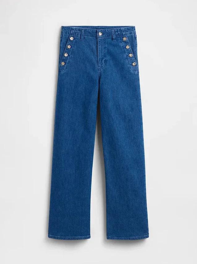 Gap × Hfr High Rise Pintuck Stride Wide-Leg Jeans by Atelier Ndigo