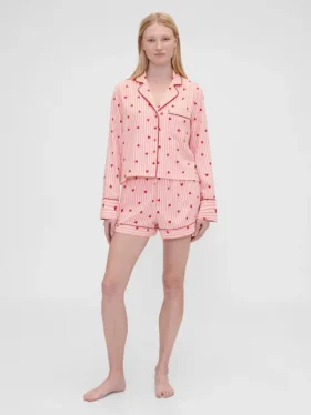 Gap × Summer Fridays Flannel Hearts Pj Boxer Shorts