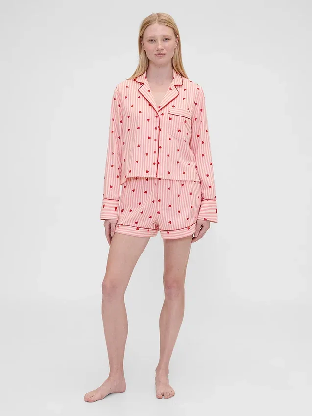 Gap × Summer Fridays Flannel Hearts Pj Boxer Shorts