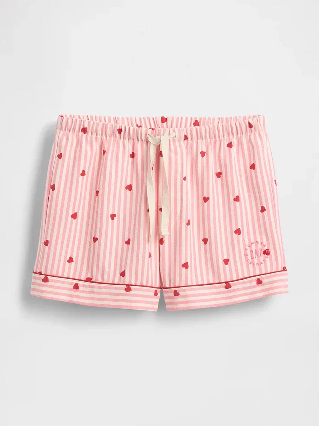 Gap × Summer Fridays Flannel Hearts Pj Boxer Shorts