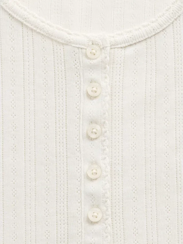 Gap × Summer Fridays Pointelle Henley Pj Top