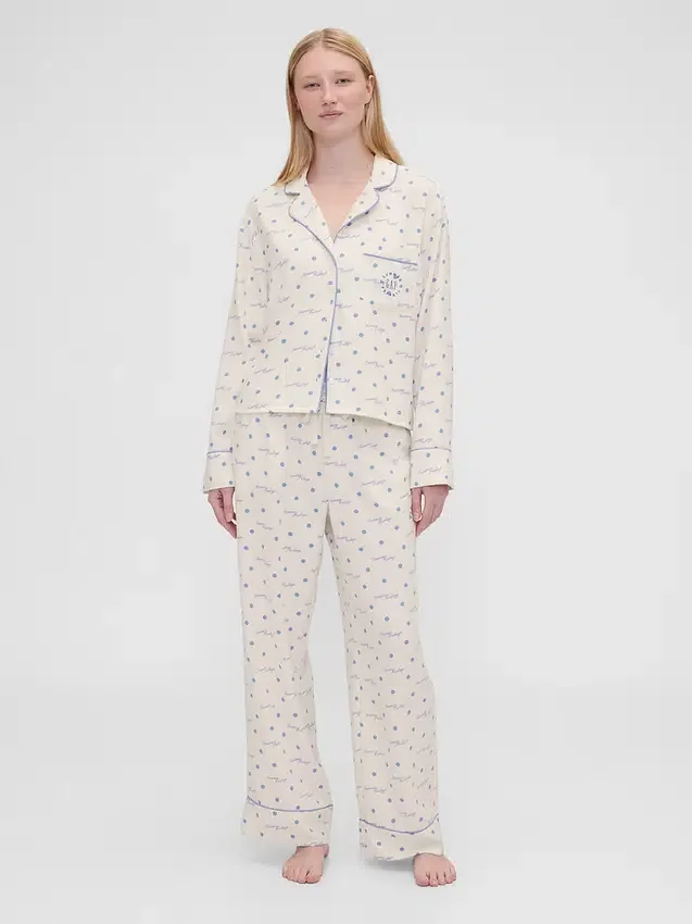 Gap × Summer Fridays Relaxed Flannel Dotted Pj Shirt