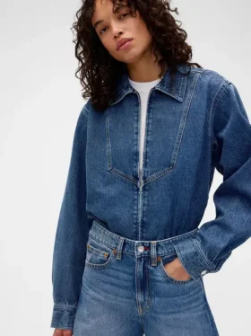 Gap × Victoria Beckham Denim Zip Shirt