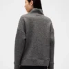 Gapfit Quilted Jacquard Knit Funnel-Neck Pullover