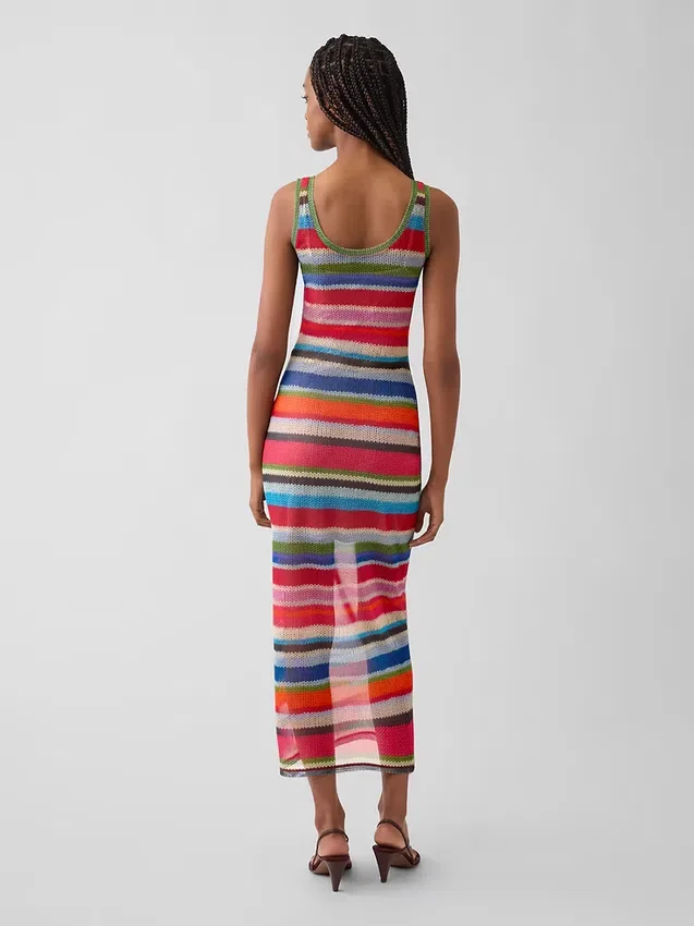 Gapstudio Happy Stripe Sheer Maxi Dress