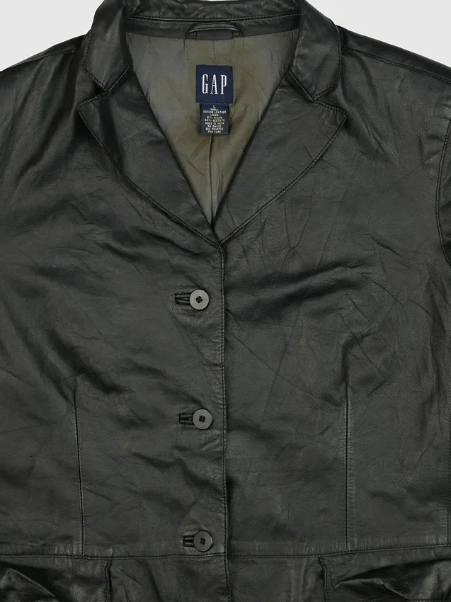 Gapvintage Womens 90S Leather Jacket - L