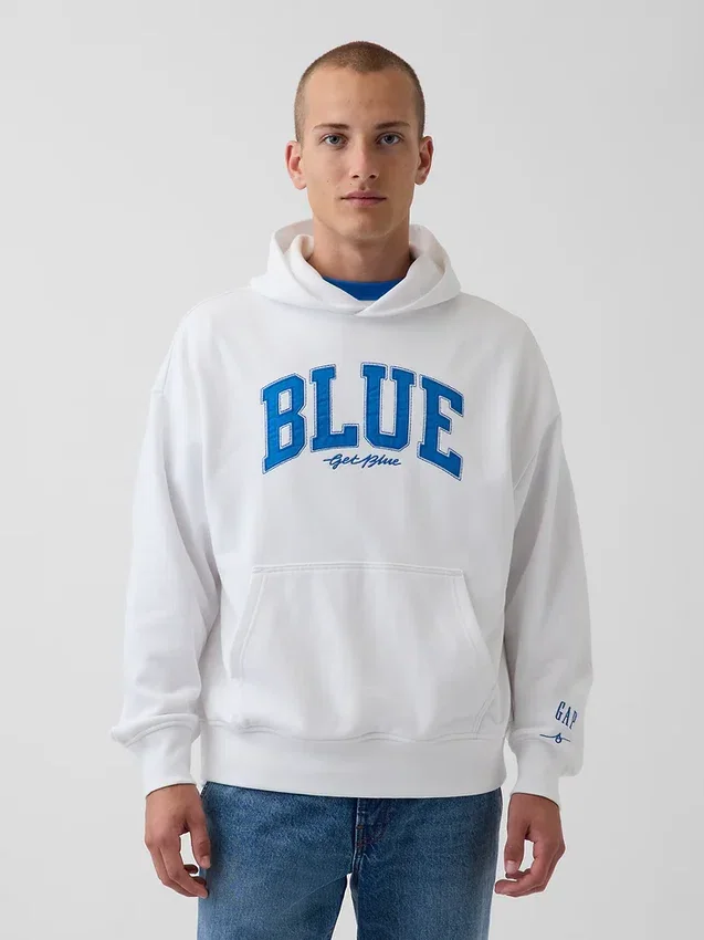 Get Blue Heavyweight French Terry Logo Hoodie