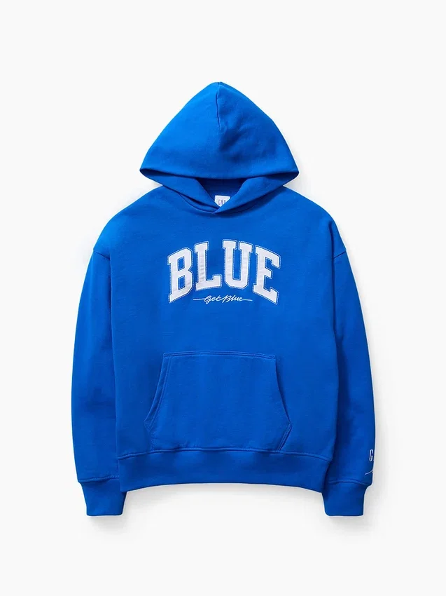 Get Blue Heavyweight French Terry Logo Hoodie
