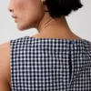 Gingham Denim Shift Mini Dress