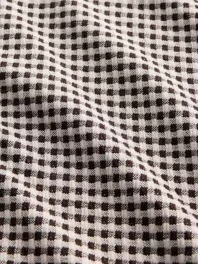 Gingham Pointelle Shell Tank Top