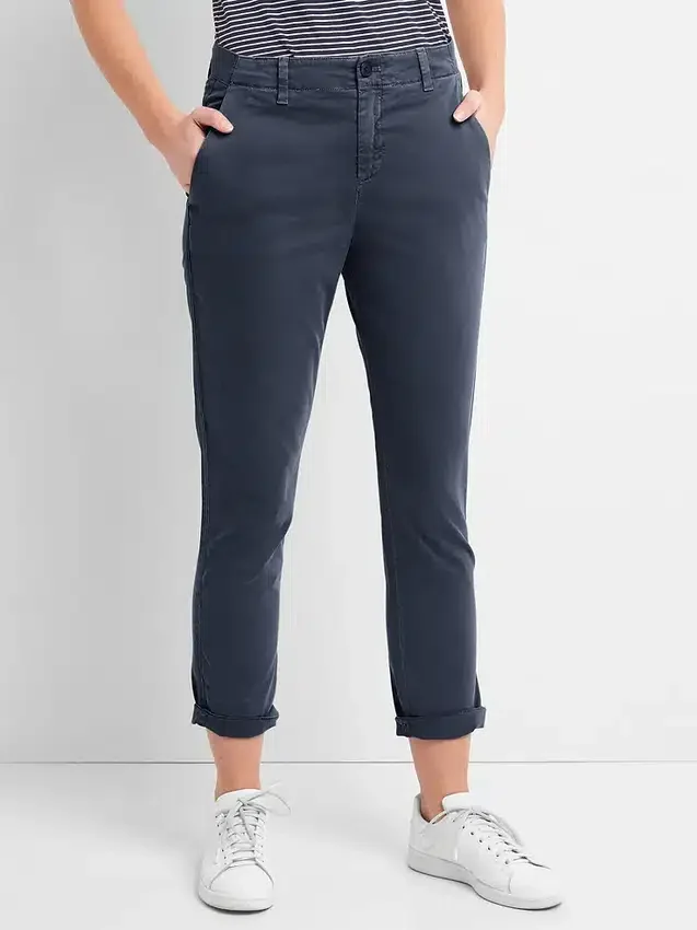 Girlfriend Twill Stripe Khakis