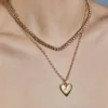 Hart Small Ribbed Heart of Gold Necklace