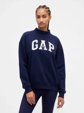 Heavyweight French Terry Oversized Mockneck Logo Sweatshirt