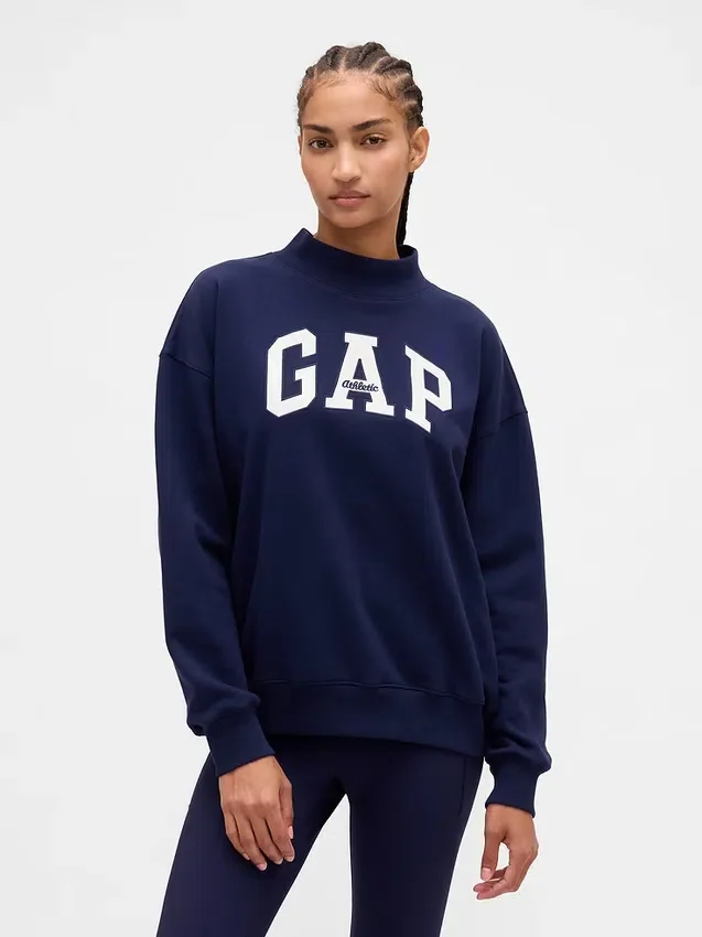 Heavyweight French Terry Oversized Mockneck Logo Sweatshirt